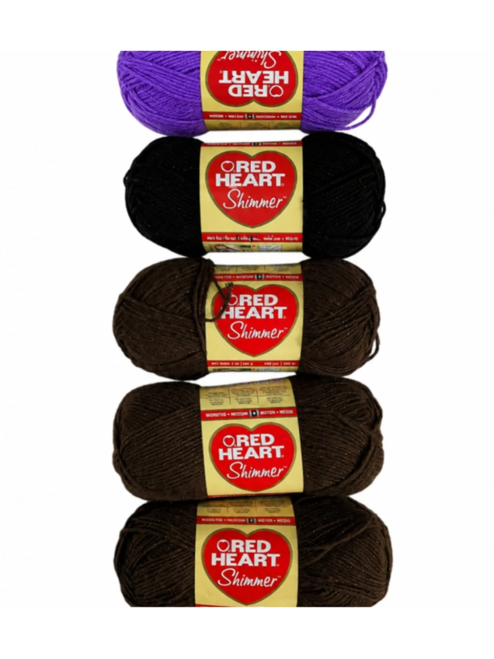 Red Heart Shimmer Yarn Lot of 5